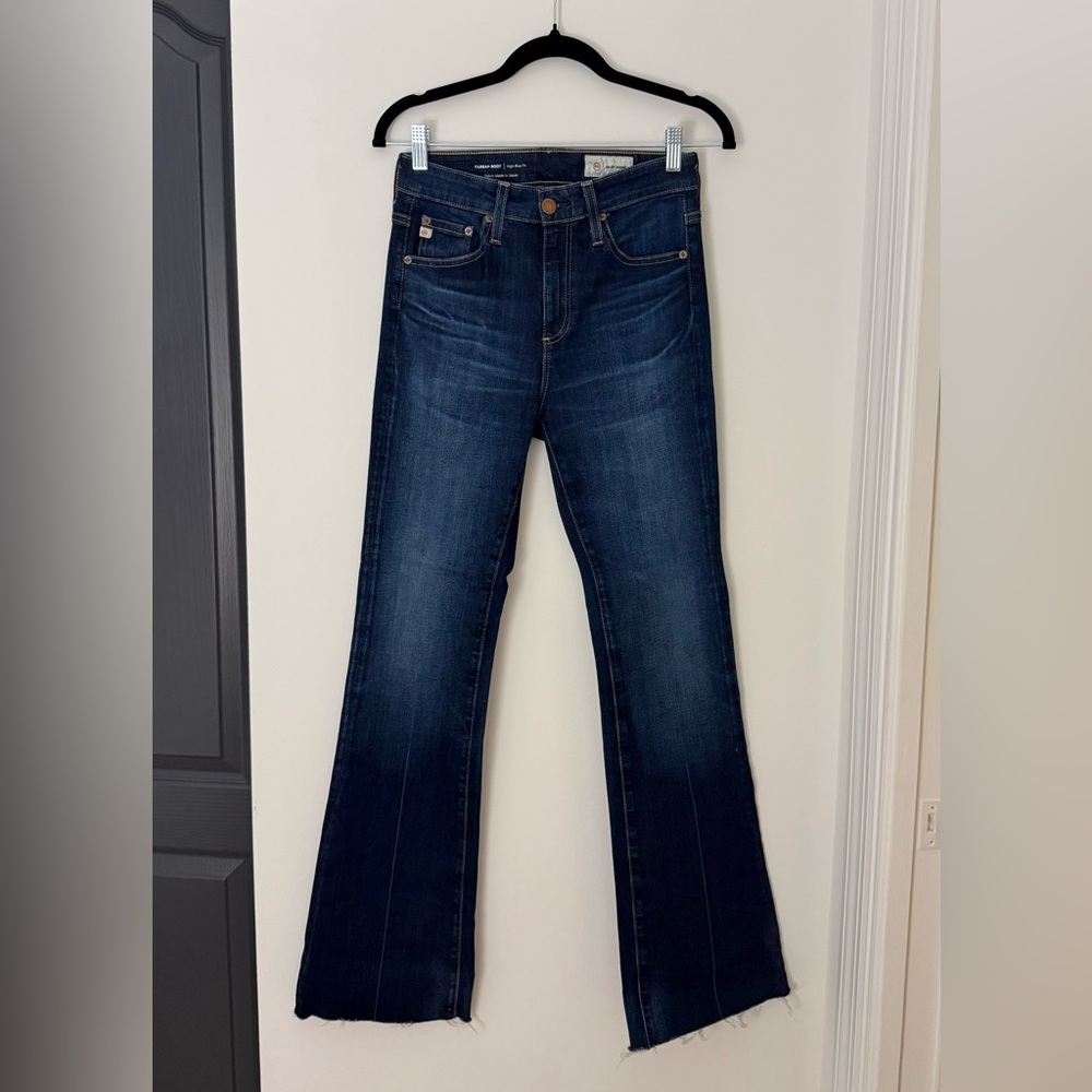 AG Farrah Raw Hem High Waist Bootcut Jeans